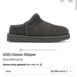 UGG Women's Grey Classic Slip-On